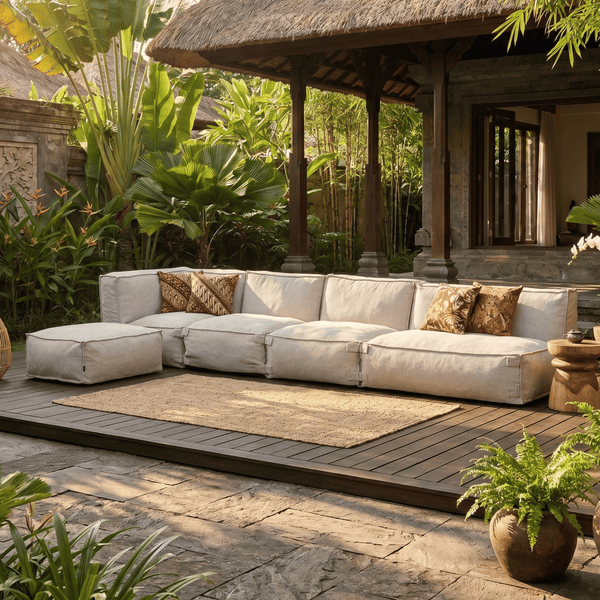 Outdoor Lounge Set 4,5-Sitzer Kiki mit Hocker Taupe