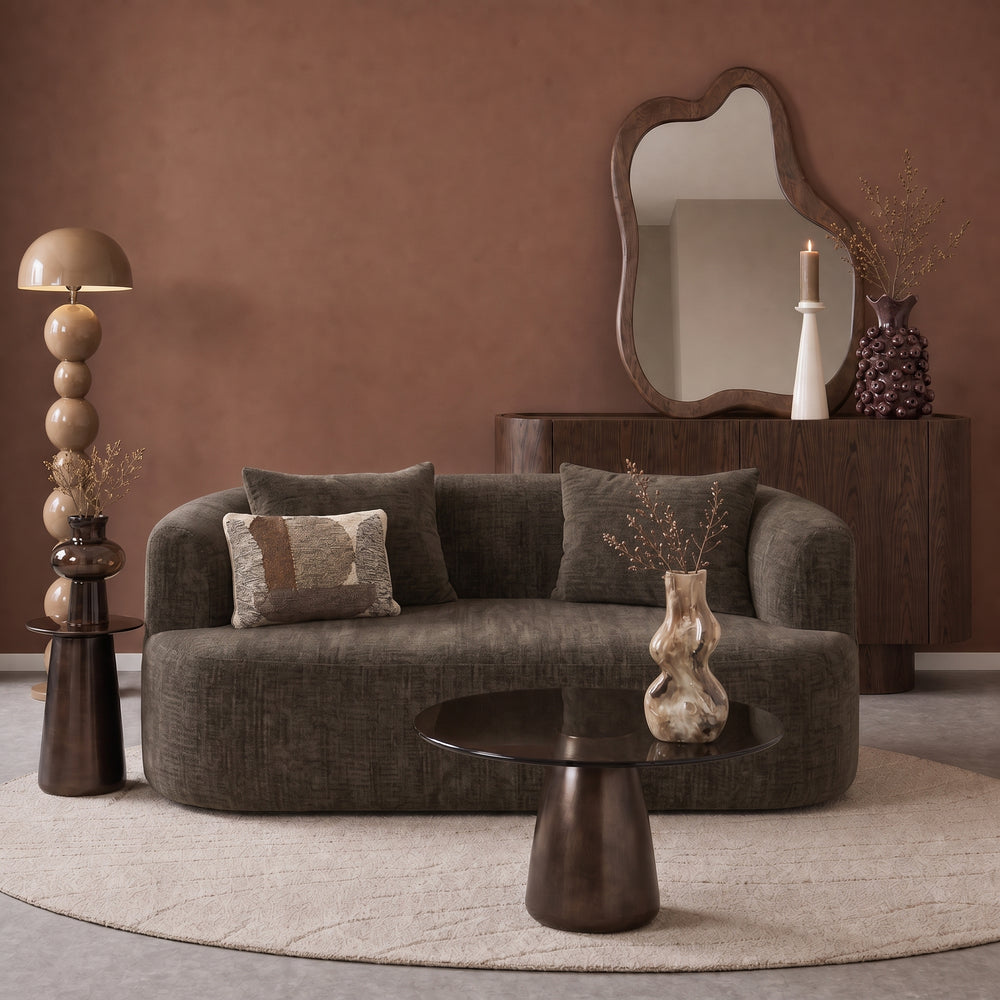 2 Seater Sofa Adele Chenille Brown