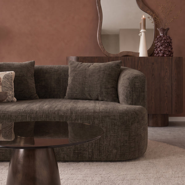 2 Seater Sofa Adele Chenille Brown