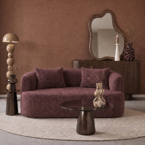 2 Seater Sofa Adele Chenille Burgundy Red