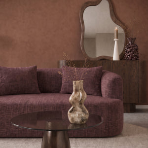 2 Seater Sofa Adele Chenille Burgundy Red