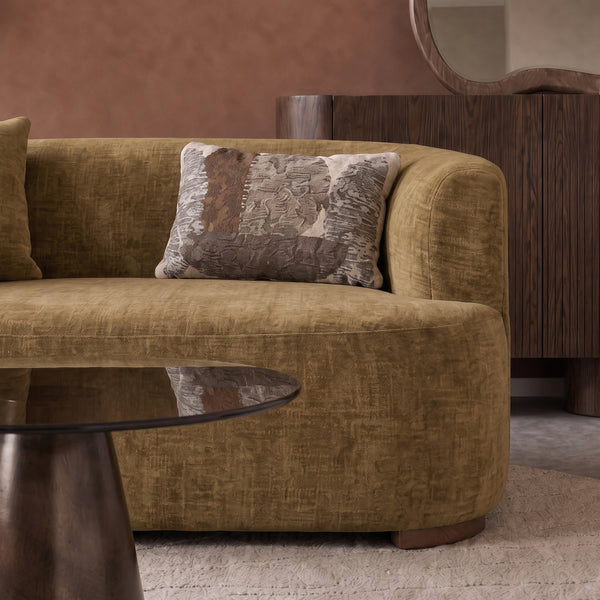2 Seater Sofa Adele Chenille Ochre Yellow