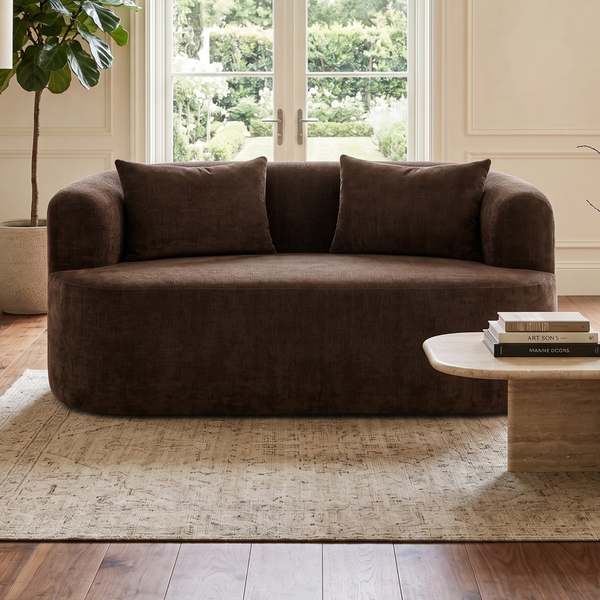 2 Seater Sofa Adele Chenille Brown