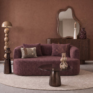 2 Seater Sofa Adele Chenille Burgundy Red