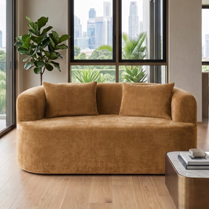 2 Seater Sofa Adele Chenille Ochre Yellow