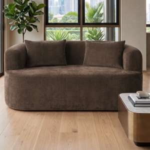 2 Seater Sofa Adele Chenille Brown
