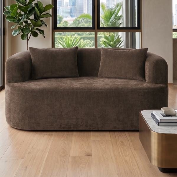 2 Seater Sofa Adele Chenille Brown