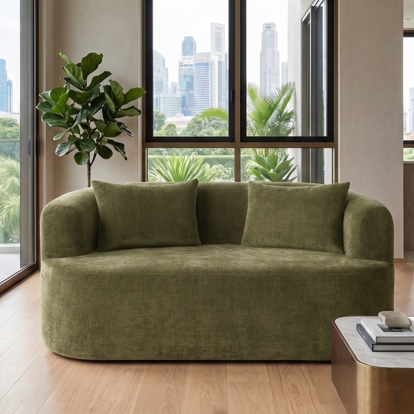 2 Seater Sofa Adele Chenille Sage Green
