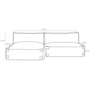 Outdoor Lounge Set 3 Seater With Lounge Kiki Soft Red