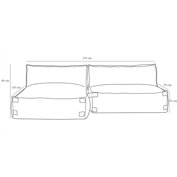 Outdoor Lounge Set 3 Seater With Lounge Kiki Soft Red