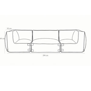 Outdoor Lounge Set 3,5 Seater Kiki Grey