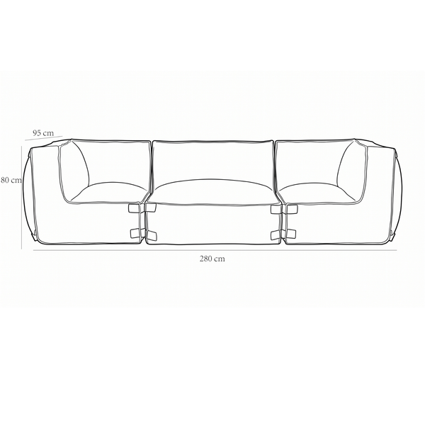 Outdoor Lounge Set 3,5 Seater Kiki Grey
