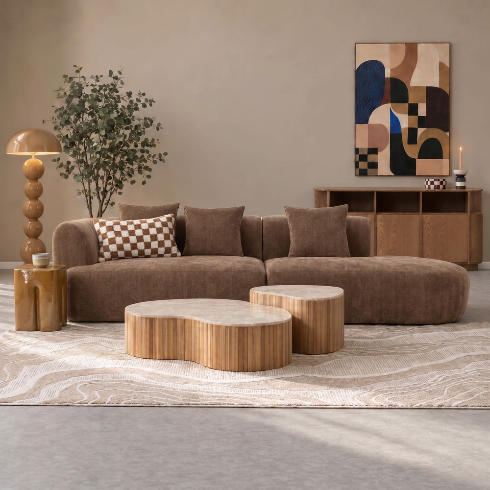 3 Seater Sofa Emma Chenille Brown