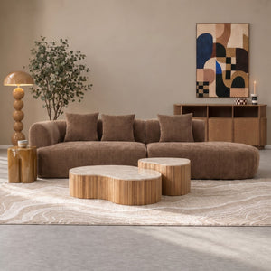 3 Seater Sofa Emma Chenille Brown