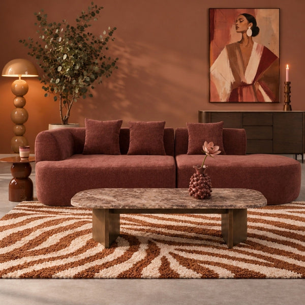 3-Sitzer-Sofa Emma Chenille Burgunderrot