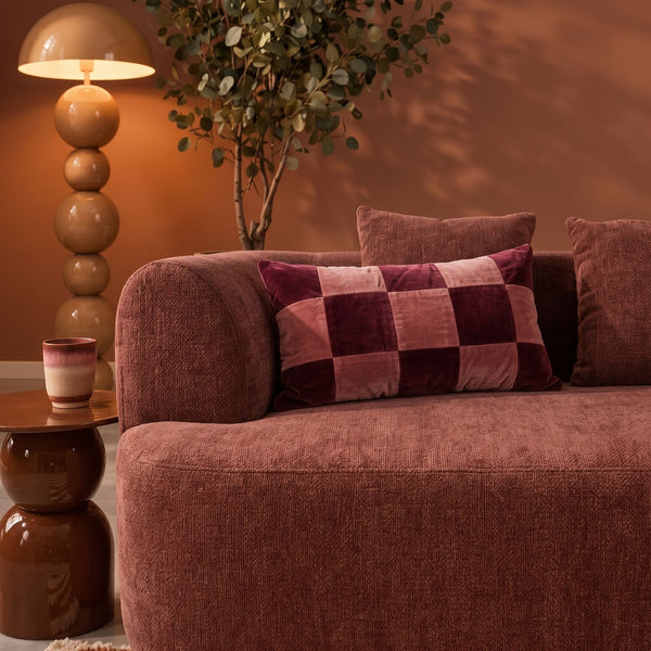 3-Sitzer-Sofa Emma Chenille Burgunderrot