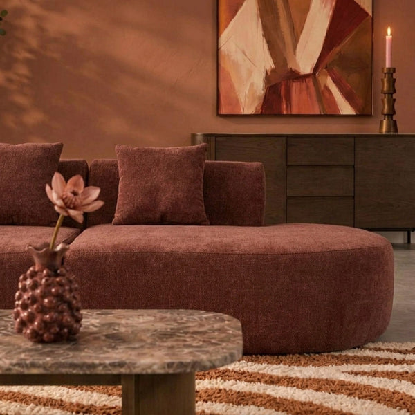 3-Sitzer-Sofa Emma Chenille Burgunderrot
