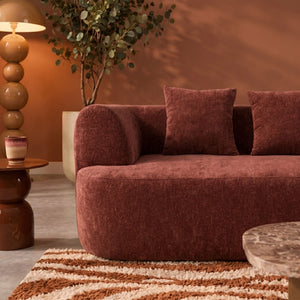 3-Sitzer-Sofa Emma Chenille Burgunderrot