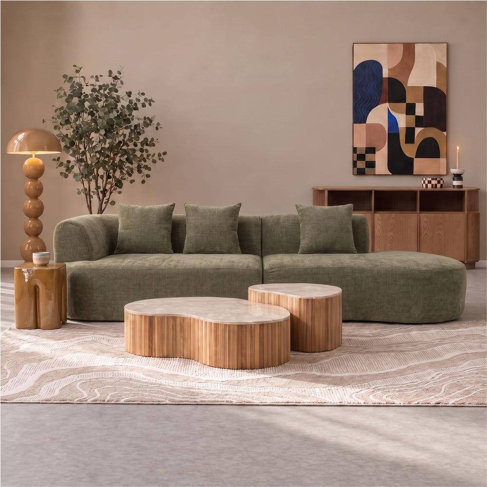 3 Seater Sofa Emma Chenille Sage Green