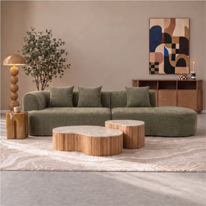 3 Seater Sofa Emma Chenille Sage Green