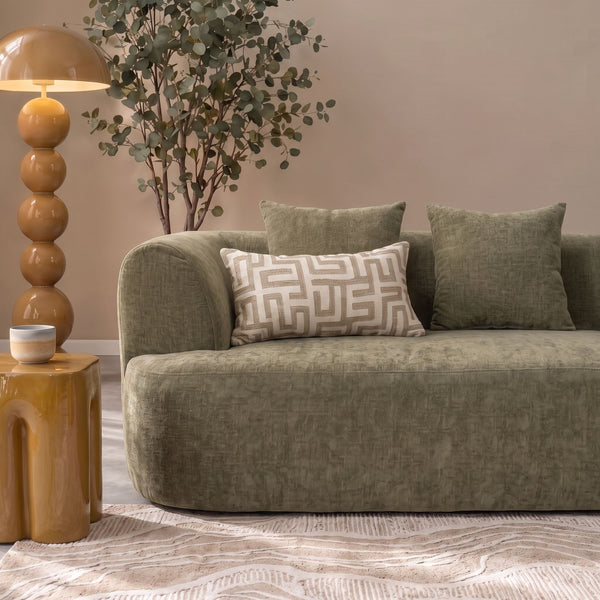 3 Seater Sofa Emma Chenille Sage Green