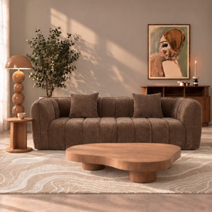 Sofa 3-osobowa Wave, szenil, brązowa