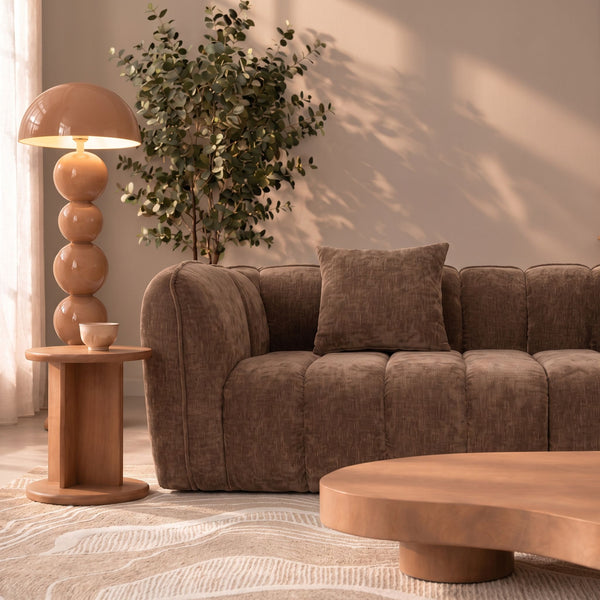 Sofa 3-osobowa Wave, szenil, brązowa