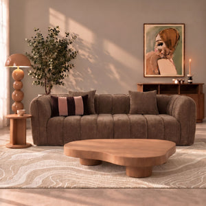 Sofa 3-osobowa Wave, szenil, brązowa