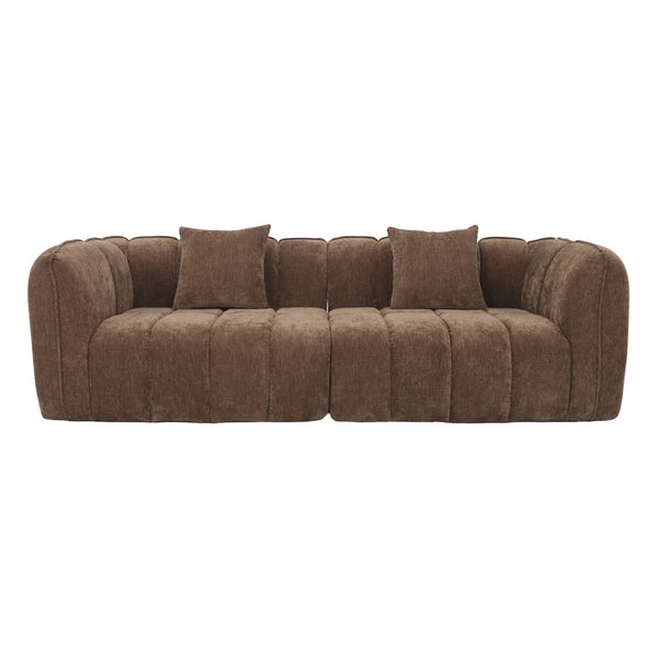 Canapé 3 Places Wave Chenille Marron