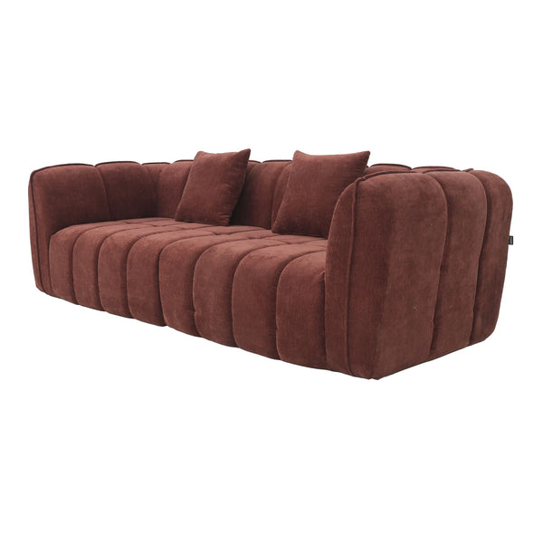 Sofa 3-osobowa Wave, szenil, burgundowa czerwień