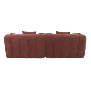Sofa 3-osobowa Wave, szenil, burgundowa czerwień