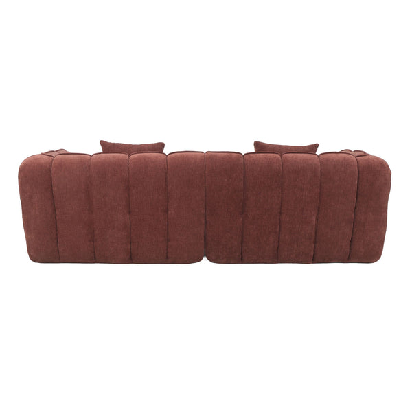 Sofa 3-osobowa Wave, szenil, burgundowa czerwień