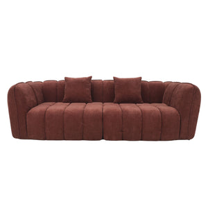 Sofa 3-osobowa Wave, szenil, burgundowa czerwień