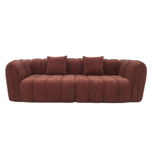 Sofa 3-osobowa Wave, szenil, burgundowa czerwień