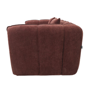 Sofa 3-osobowa Wave, szenil, burgundowa czerwień