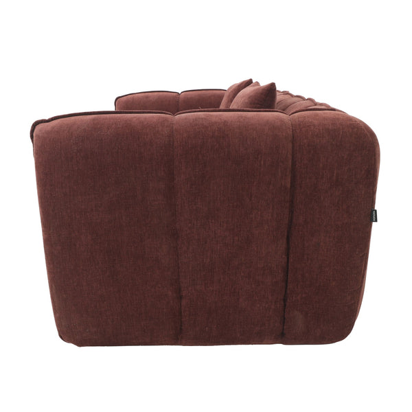 Sofa 3-osobowa Wave, szenil, burgundowa czerwień