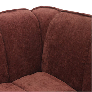 Sofa 3-osobowa Wave, szenil, burgundowa czerwień