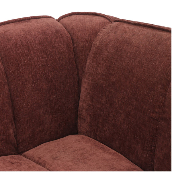 Sofa 3-osobowa Wave, szenil, burgundowa czerwień
