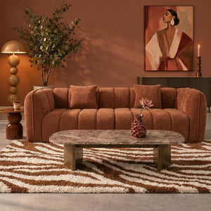 Sofa 3-osobowa Wave, szenil, miedziana