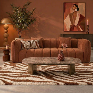 Sofa 3-osobowa Wave, szenil, miedziana