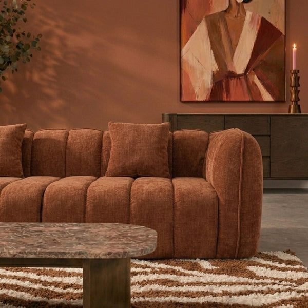 Sofa 3-osobowa Wave, szenil, miedziana