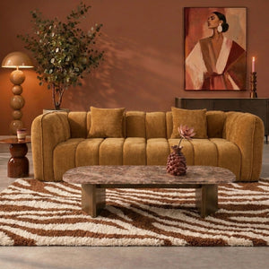 Sofa 3-osobowa Wave, szenil, ochrowożółta