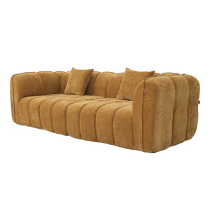 3-Zitsbank Wave Chenille Okergeel