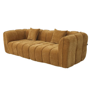 3-Zitsbank Wave Chenille Okergeel