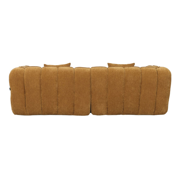 3-Zitsbank Wave Chenille Okergeel