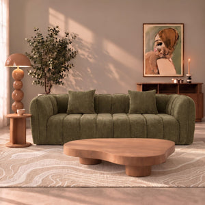 Sofa 3-osobowa Wave, szenil, szałwiowozielona