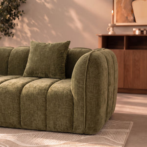 Sofa 3-osobowa Wave, szenil, szałwiowozielona