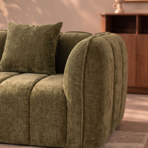 Sofa 3-osobowa Wave, szenil, szałwiowozielona