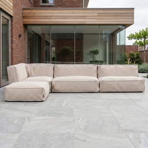 Outdoor Lounge Set 4 Seater Kiki with Hocker Soft Red
