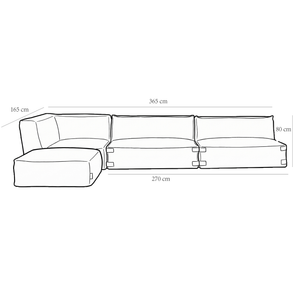 Outdoor Lounge Set 4 Seater Kiki with Hocker Soft Red